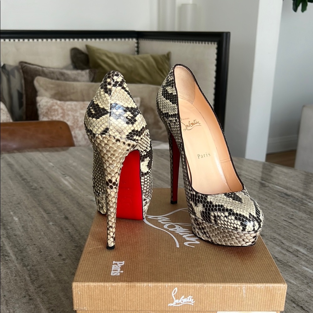 Christian Louboutin Brown and Red Heels